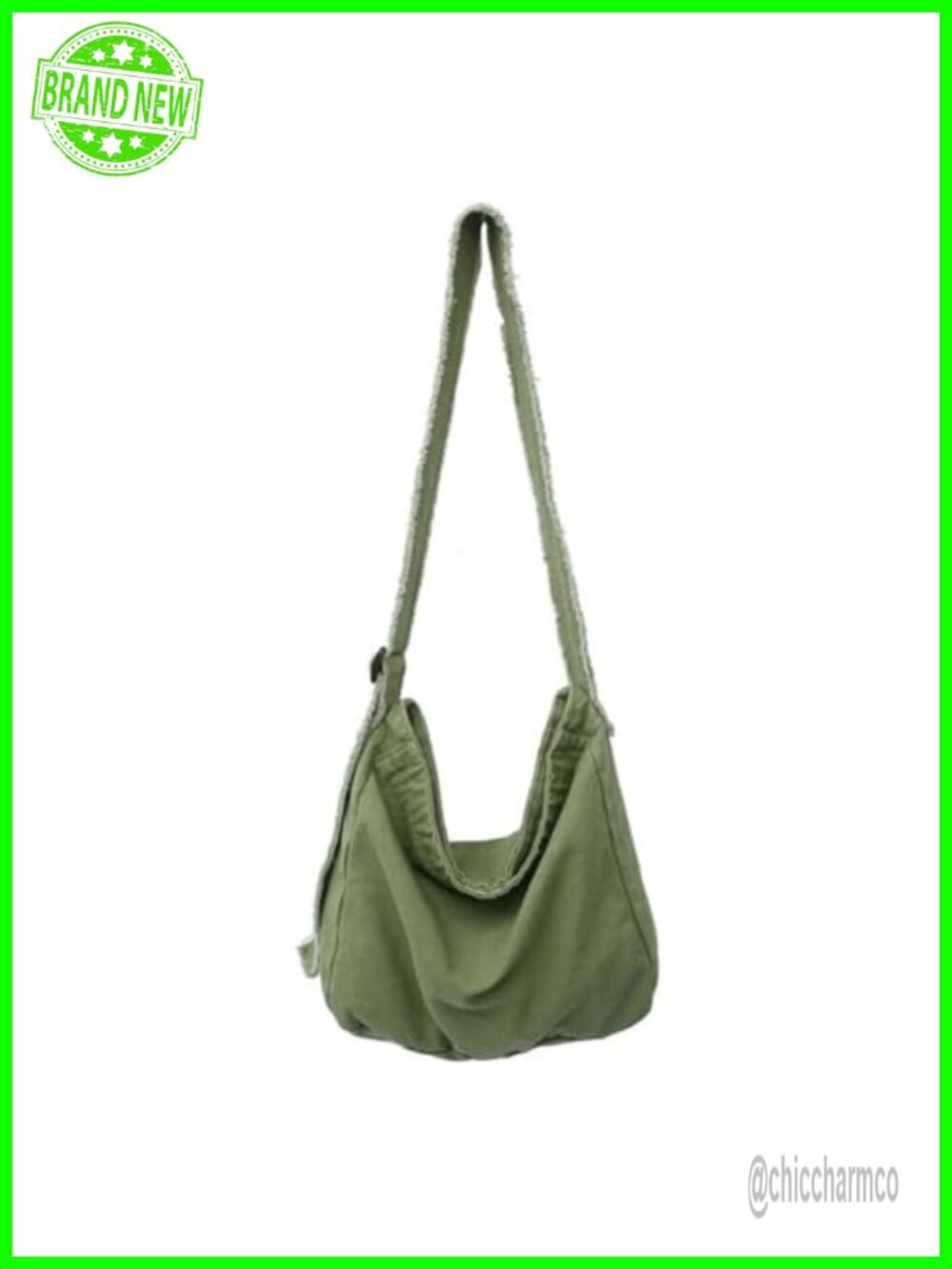 Canvas Hobo Crossbody Bag Boho Hippie Sling Purse